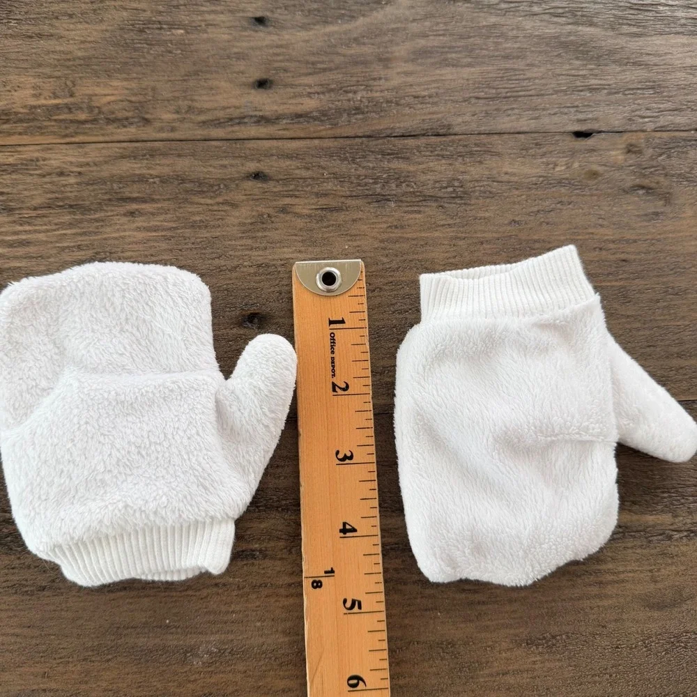 White Plush Mickey Mouse Inspired Baby Mitten Character Costume Gloves Halloween